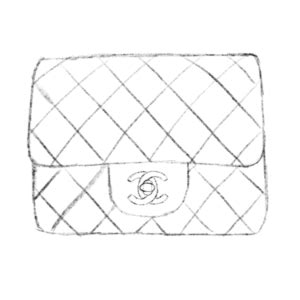 how to draw a chanel handbag|Chanel quilted bag drawing.